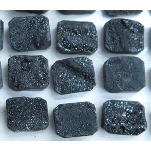 druzy quartz cabochon, rectangle, approx 8x10mm dia [GMC111]