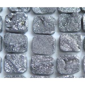 druzy quartz cabochon, rectangle, approx 8x10mm dia [GMC112]