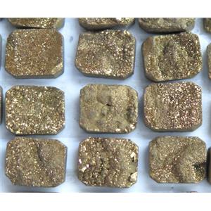 druzy quartz cabochon, rectangle, approx 8x10mm dia [GMC113]