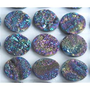 druzy quartz cabochon, oval, approx 10x12mm [GMC115]