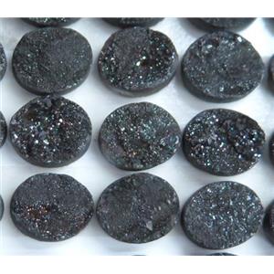 druzy quartz cabochon, oval, approx 10x12mm [GMC116]