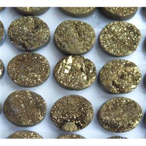 druzy quartz cabochon, oval, approx 10x12mm [GMC118]