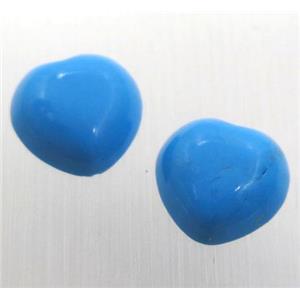 natural turquoise heart cabochon, blue treated, approx 8mm dia [GMC134-8MM]
