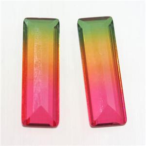 synthetical multicolor Tourmaline cabochon, no hole, rectangle, approx 8-24mm [GMC141]
