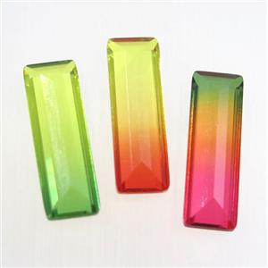 synthetical Tourmaline cabochon, no hole, rectangle, mix color, approx 8-24mm [GMC142]