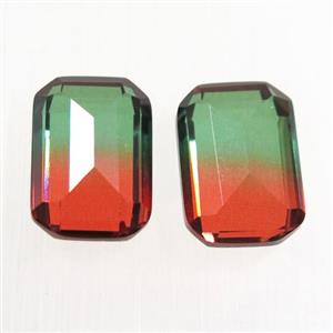 synthetical multicolor Tourmaline cabochon, no hole, rectangle, approx 10x14mm [GMC144]