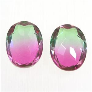 synthetical multicolor Tourmaline cabochon, no hole, oval, approx 13x18mm [GMC149-13X18MM]