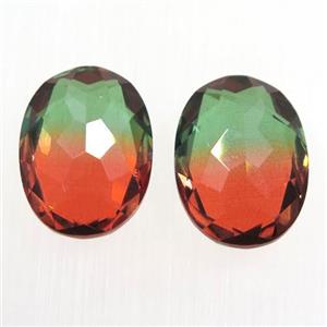 synthetical multicolor Tourmaline cabochon, no hole, oval, approx 13x18mm [GMC151-13X18MM]