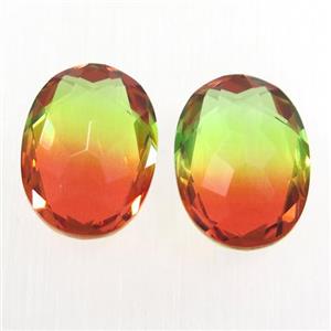 synthetical multicolor Tourmaline cabochon, no hole, oval, approx 13x18mm [GMC152-13X18MM]