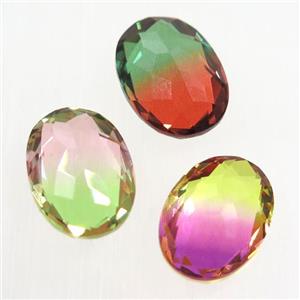 synthetical Tourmaline cabochon, mix color, no hole, oval, approx 13x18mm [GMC154-13X18MM]