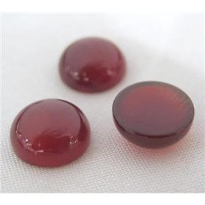 red carnelian agate cabochon, round, approx 22mm dia [GMC89-22MM]