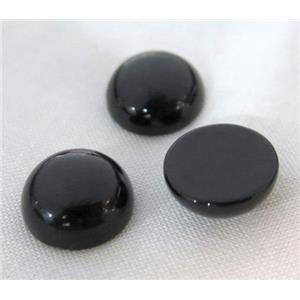 black onyx agate cabochon, round, approx 22mm dia [GMC90-22MM]