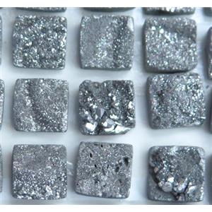 druzy quartz cabochon, square, approx 8x8mm [GMC95]