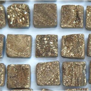 druzy quartz cabochon, square, approx 8x8mm [GMC96]