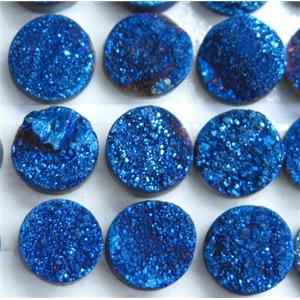 druzy quartz cabochon, round, approx 8mm dia [GMC97-8MM]