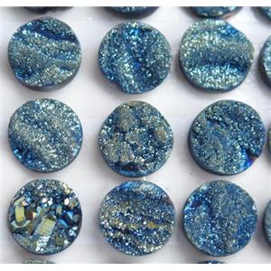 druzy quartz cabochon, round, approx 8mm dia [GMC98-8MM]