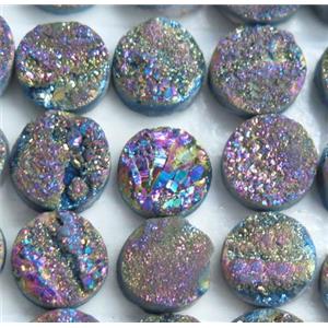 druzy quartz cabochon, round, approx 8mm dia [GMC99-8MM]