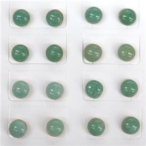 green Aventruine Stud Earring, approx 8mm dia [GMER157]