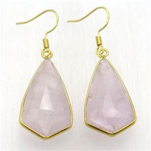amethyst teardrop Hook Earring, gold plated, approx 18-32mm [GMER602]