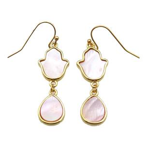 Queen Shell hook Earring, gold plated, approx 10-40mm [GMER649]