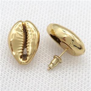Conch Shell stud Earrings, gold plated, approx 15-20mm [GMER677]