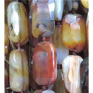 agate beads, faceted rectangle, coffee, approx 22-37mm [GMLB1574]