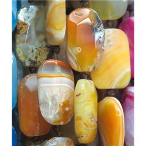 yellow agate beads, faceted rectangle, approx 22-37mm [GMLB1576]