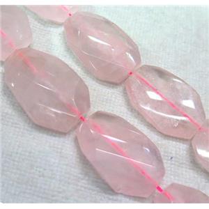 rose quartz bead, twist freeform, approx 23-35mm [GMLB1612]