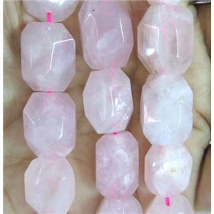 faceted freeform Rose Quartz nugget Beads, pink, approx 12-22mm [GMLB1619]