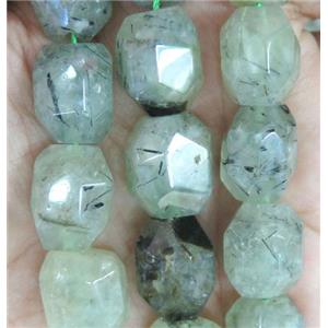 faceted freeform green prehnite nugget beads, approx 12-22mm [GMLB1624]