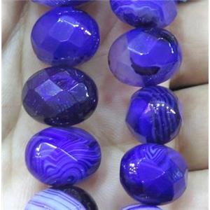 lavender stripe agate beads, faceted oval, approx 12x16mm [GMLB1661-12X16MM]
