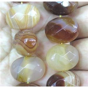 red stripe agate beads, faceted oval, approx 15x20mm [GMLB1664-15X20MM]