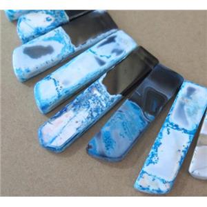 fire agate stick beads, blue, approx 15-50mm [GMLB1672]