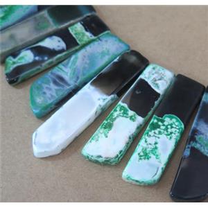 fire agate stick beads, green, approx 15-50mm [GMLB1674]