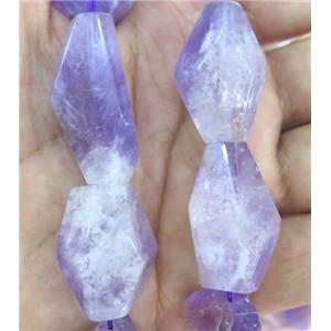 Amethyst beads, faceted freeform, purple, approx 15-40mm [GMLB1716]