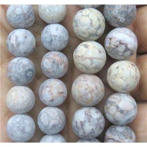 round leopard-skin jasper beads, matte, approx 6mm dia [GMLB1726-6MM]