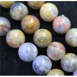 Yellow Crazy Lace Agate Beads, round, approx 8mm dia [GMLB1732-8MM]