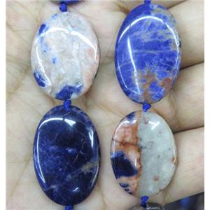 orange sodalite beads, oval, approx 20-35mm [GMLB1777]
