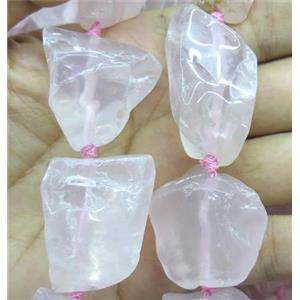 rose quartz bead, nugget, freeform, approx 20-40mm [GMLB1806]