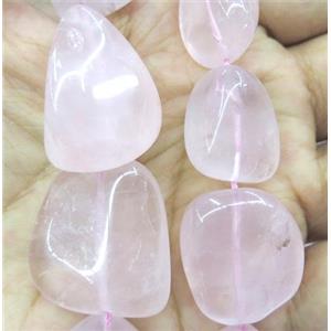 rose quartz bead, nugget, freeform, approx 10-20mm [GMLB1809]