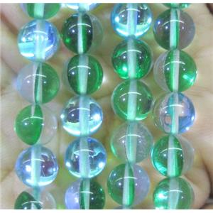 round green synthetic Aura Quartz Glass Beads, approx 6mm dia [GMLB1823-6MM]