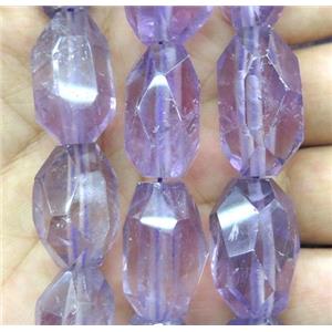 Amethyst bead, faceted freeform, purple, approx 10-22mm [GMLB1825]