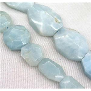 Aquamarine bead, faceted freeform, approx 10-30mm [GMLB1830]