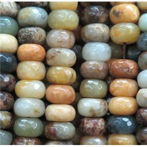 Chinese HuaXiu Jade beads, faceted rondelle, approx 5x8mm [GMLB1860-5X8MM]