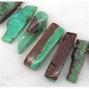Australian Chrysoprase stick collar beads, green, approx 20-60mm [GMLB1870]