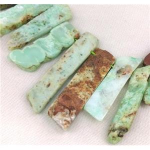 green Australian Chrysoprase collar beads, stick, approx 15-50mm [GMLB1871]