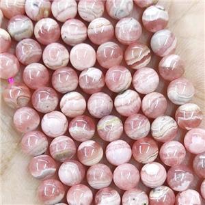Natural Peru Rhodochrosite Beads Pink Smooth Round, approx 5.5mm dia [GMLB1901]