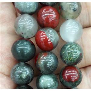 Africa bloodstone jasper bead, round, approx 12mm dia [GMLB1906-12MM]