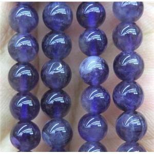 Amethyst bead, round, A-Grade, approx 6mm dia [GMLB1909]
