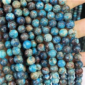 Blue Ocean Jasper Beads Smooth Round Dye, approx 16mm dia [GMLB1910-16MM]